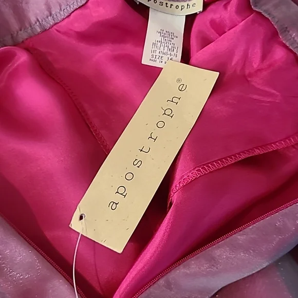 NWOT Apostrophe grey/fuschia full length skirt - Picture 8 of 8